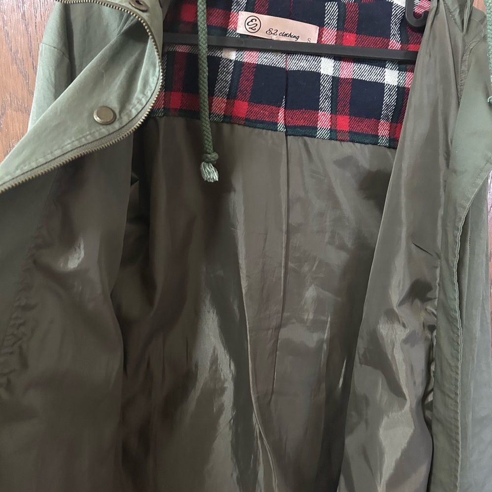 Olive Green Utility Jacket with Hood woman’s small - Picture 3 of 6